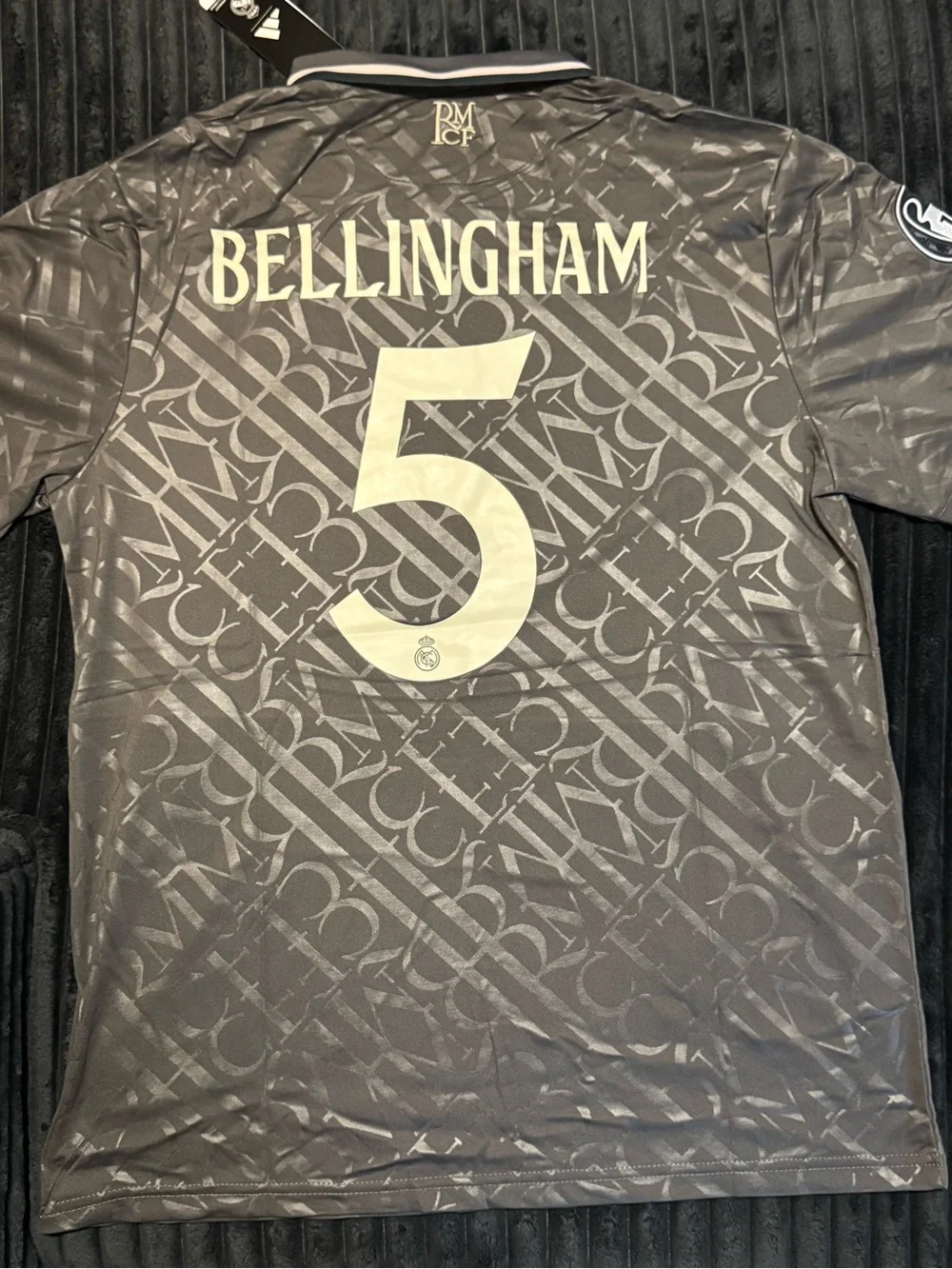adidas Men's Gray Bellingham #5 Football Jersey